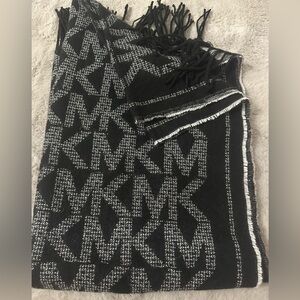 Michael Kors Signature MK Logo Jacquard Cape Wrap/Scarf One Size